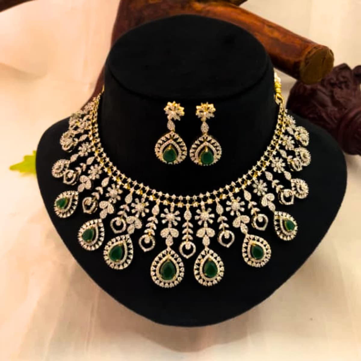 AD Green Silver Necklace